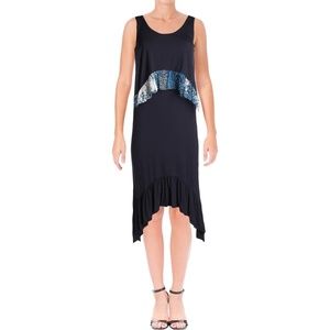 Diane Von Furstenberg Womens Perri Silk Trim Dress